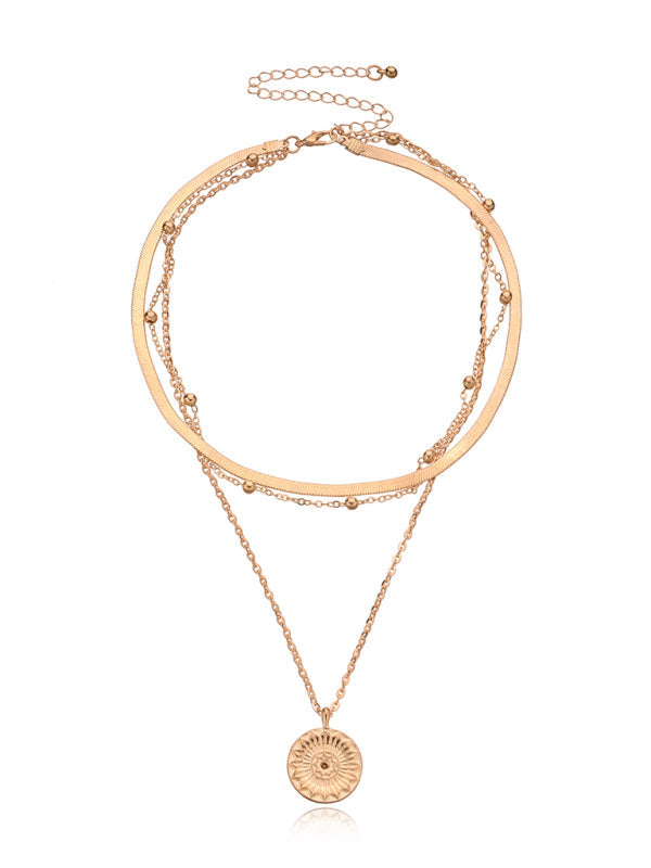 Women's Round Tag Personality Simple Multi-Layer Bead Necklace - Premium Necklace from Craftklart Dropship - Just $5.16! Shop now at Craftklart.store
